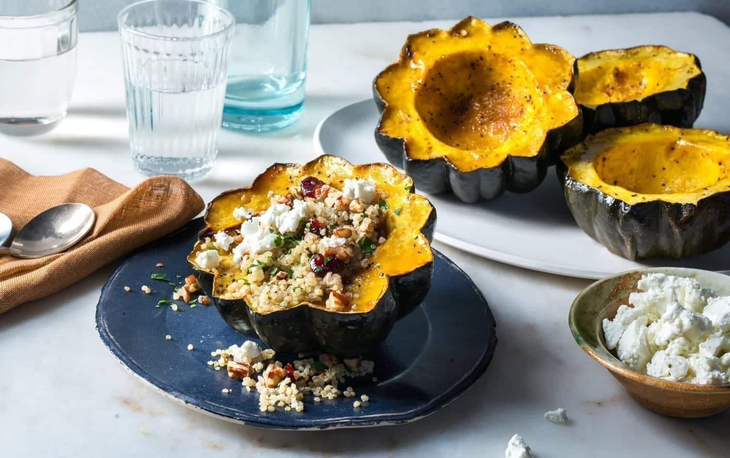 Acorn Squash With Cranberry, Quinoa and Goat Cheese Stuffing | Recipes