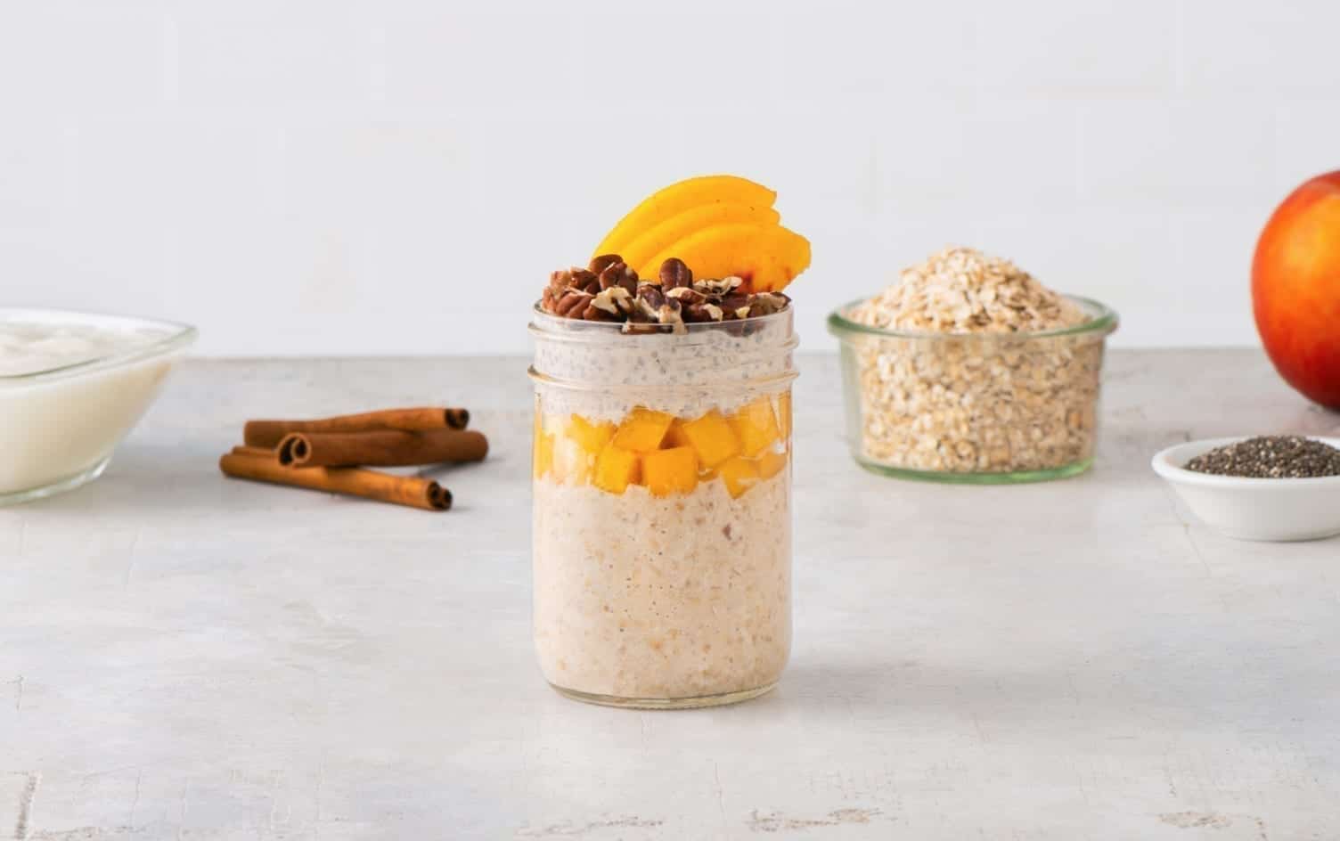 Chia-Peach Overnight Oats