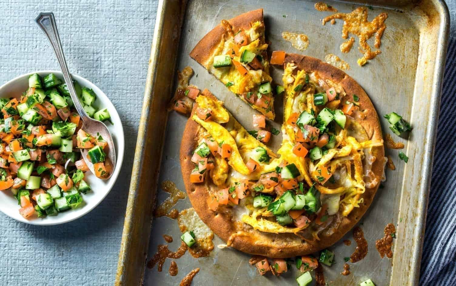 Chicken Shawarma Pita Pizzas | MyFitnessPal
