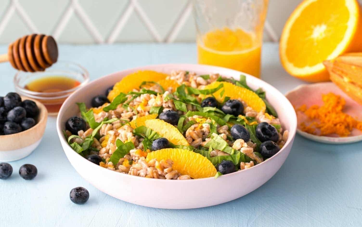 Blueberry Orange Farro Breakfast Bowl