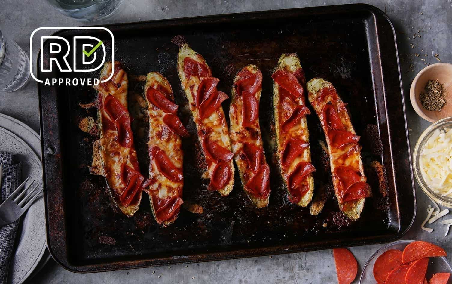 Turkey Pepperoni Zucchini Pizzas | MyFitnessPal