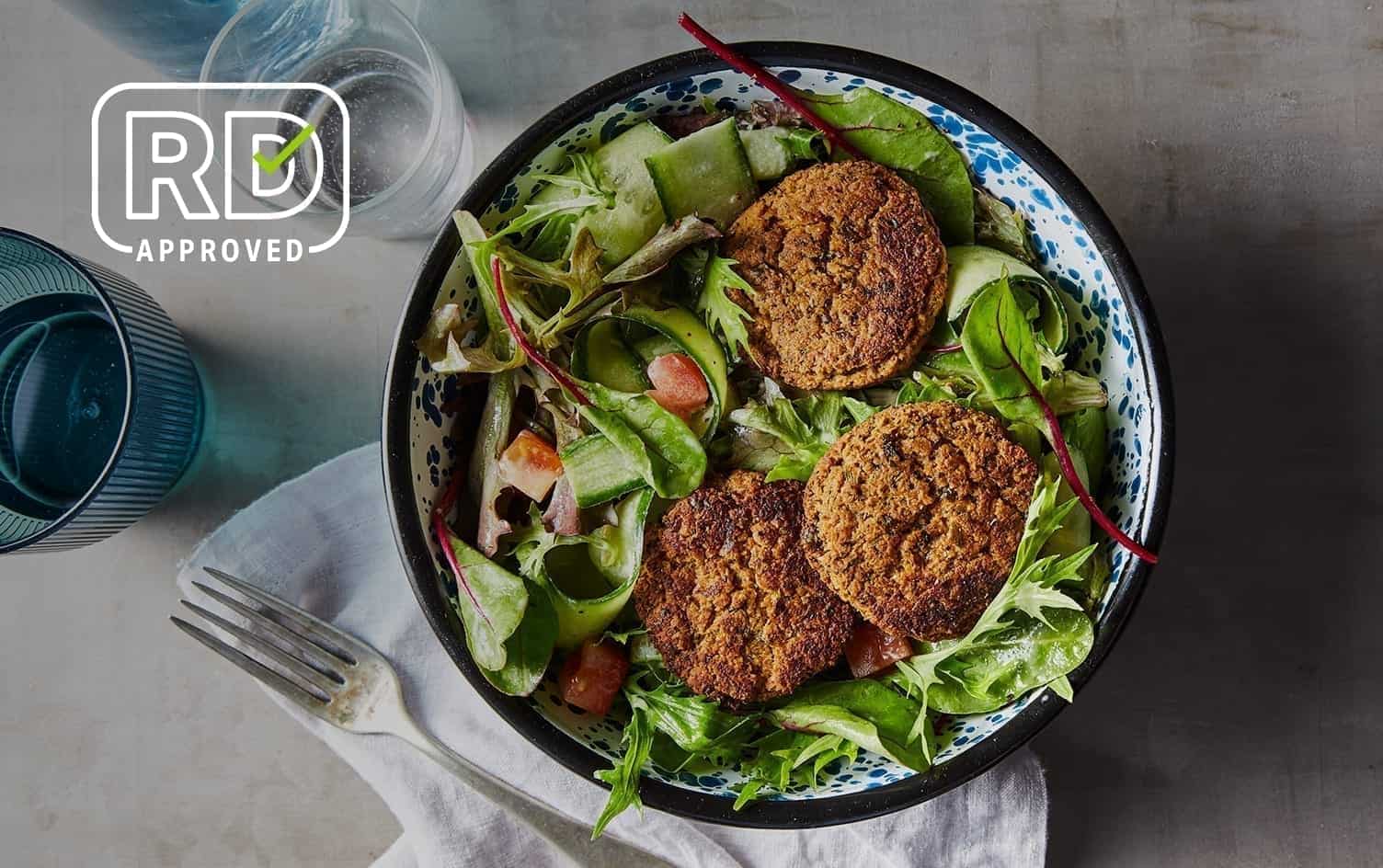 Baked Falafel Salad with Tahini Dressing