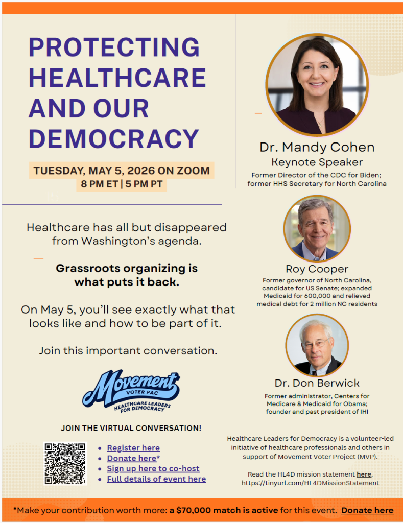 Come help save democracy! – The Health Care Blog